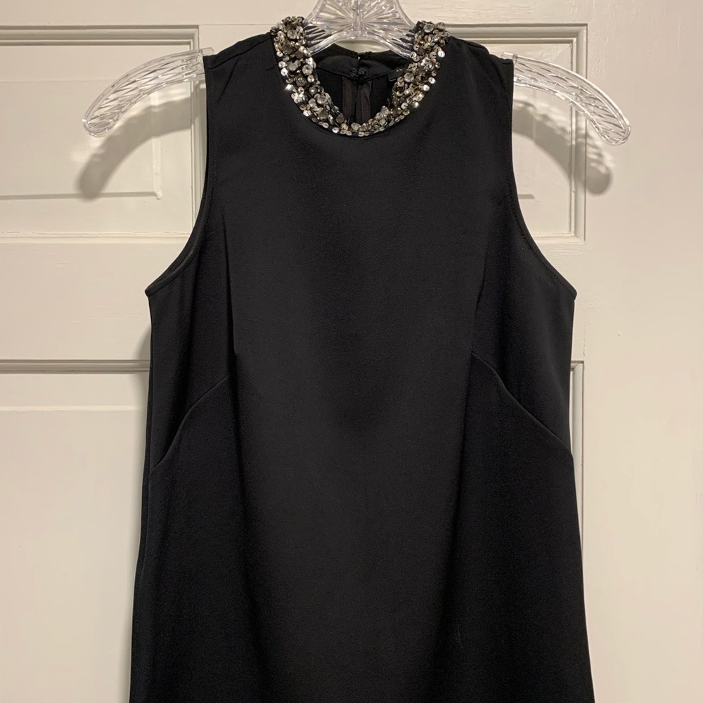 Gem collar, black tank top
